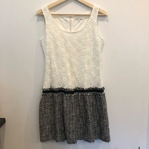 Rebecca Taylor Lace/Tweed Boucle Dress